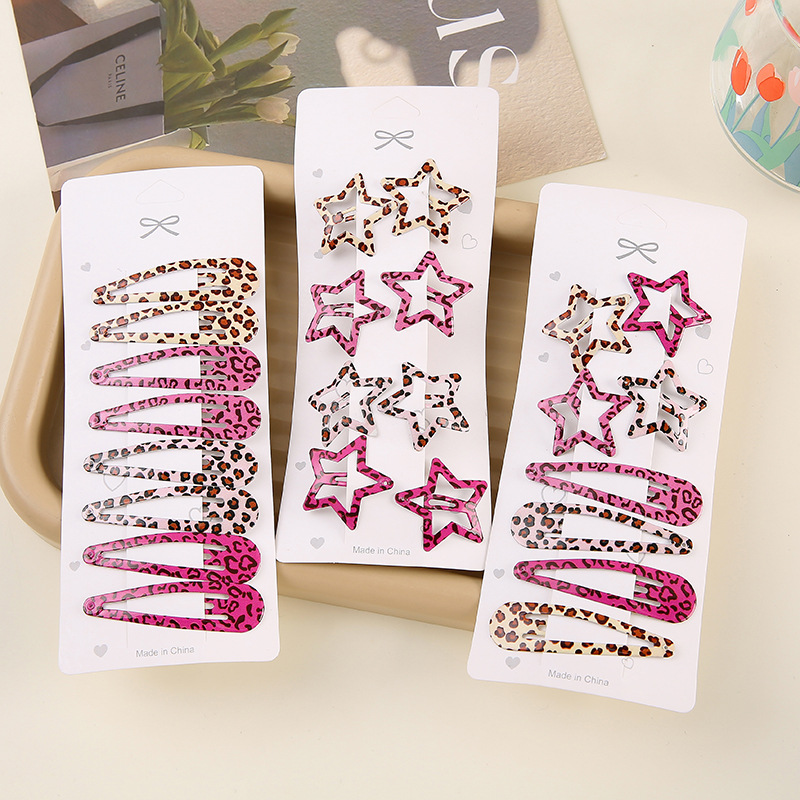 Bobby Pin Bulk - Basit Leopar Desenli Toka Seti Kadın
