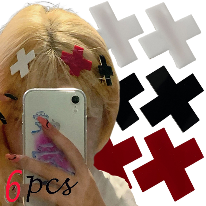 Bobby Pin Bulk - Y2K kırmızı çapraz saç tokası Punk