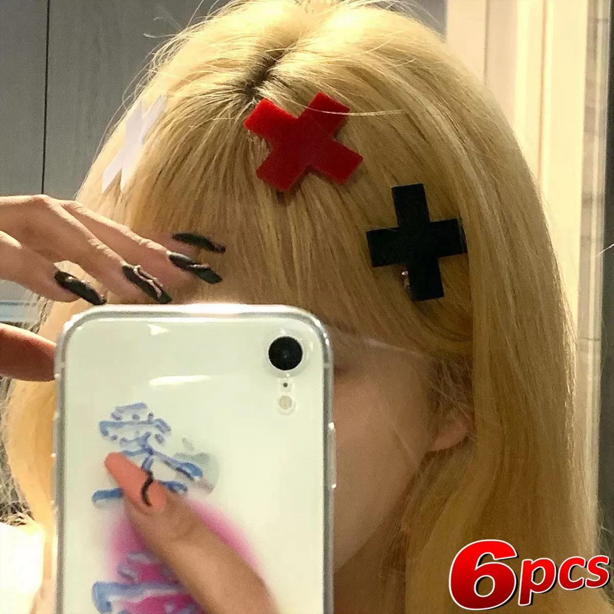 Y2K kırmızı çapraz saç tokası  - Bobby Pin Bulk incelemesi ve fiyatı